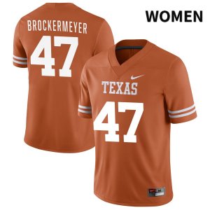 Texas Longhorns Women's #47 Luke Brockermeyer Authentic Orange NIL 2022 College Football Jersey OIB57P8Y